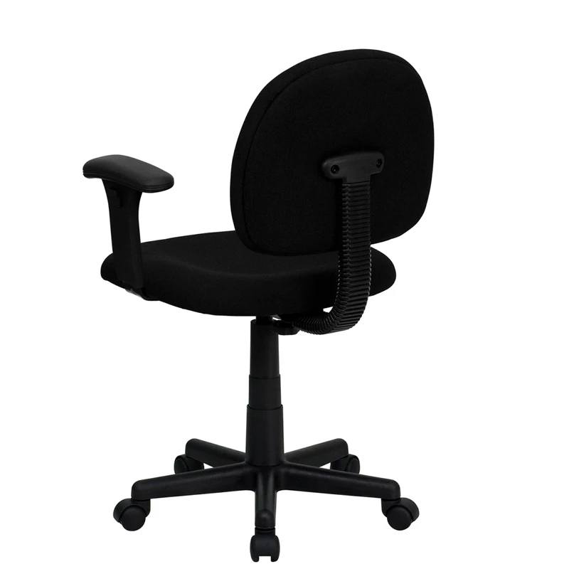 Mid-Back Black Fabric Swivel Task Chair With Adjustable Arms - By Flash Furniture - Madison Seating 7 Mid-Back Black Fabric Swivel Task Chair With Adjustable Arms - By Flash Furniture - Madison Seating - Image 5