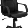 Mid-Back Black Glove Vinyl Executive Swivel Chair With Arms - By Flash Furniture - Madison Seating -Executive Chairs Sales Mid Back Black Glove Vinyl Executive Swivel Chair with Arms by Flash Furniture