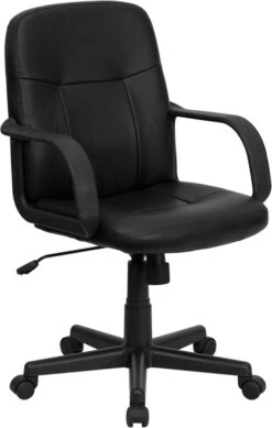Mid-Back Black Glove Vinyl Executive Swivel Chair With Arms - By Flash Furniture - Madison Seating