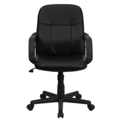 Mid-Back Black Glove Vinyl Executive Swivel Chair With Arms - By Flash Furniture - Madison Seating -Executive Chairs Sales Mid Back Black Glove Vinyl Executive Swivel Chair with Arms by Flash Furniture 5