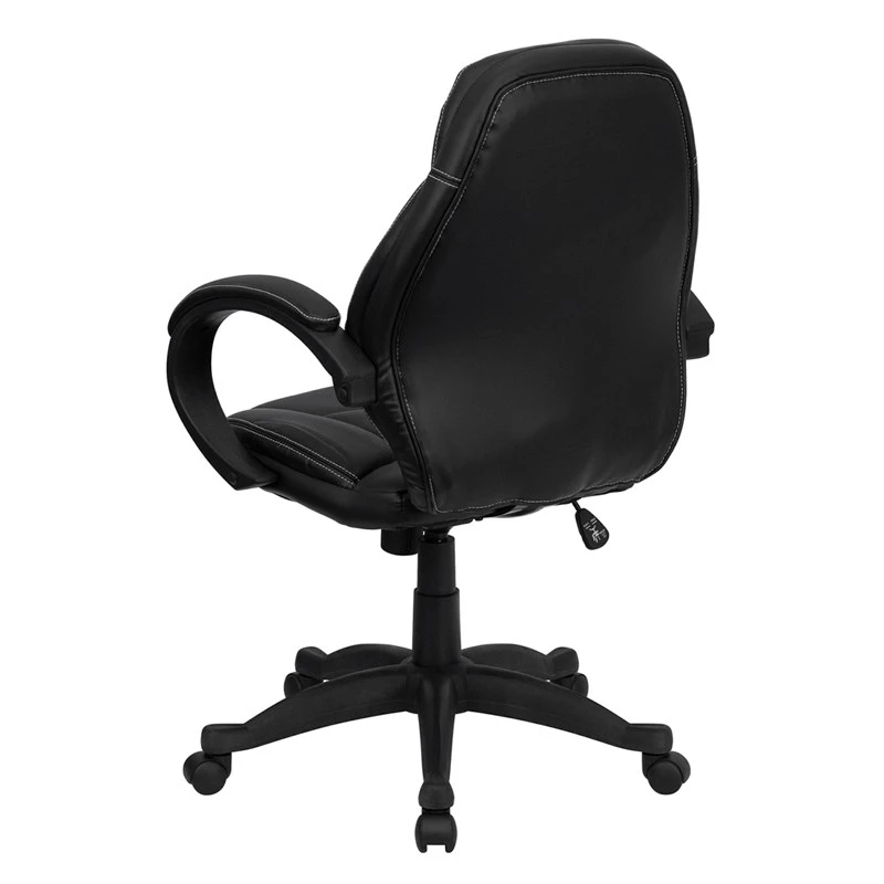 Mid-Back Black Leather Contemporary Executive Swivel Chair With Arms - By Flash Furniture - Madison Seating 5 Mid-Back Black Leather Contemporary Executive Swivel Chair With Arms - By Flash Furniture - Madison Seating - Image 3