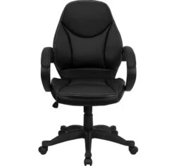 Mid-Back Black Leather Contemporary Executive Swivel Chair With Arms - By Flash Furniture - Madison Seating 9 Mid-Back Black Leather Contemporary Executive Swivel Chair With Arms - By Flash Furniture - Madison Seating -Executive Chairs Sales Mid Back Black Leather Contemporary Executive Swivel Chair with Arms by Flash Furniture 3