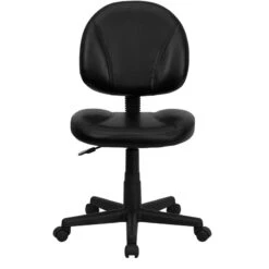 Mid-Back Black Leather Ergonomic Swivel Task Chair - By Flash Furniture - Madison Seating -Executive Chairs Sales Mid Back Black Leather Ergonomic Swivel Task Chair by Flash Furniture 4