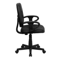 Mid-Back Black Leather Ergonomic Swivel Task Chair With Adjustable Arms - By Flash Furniture - Madison Seating -Executive Chairs Sales Mid Back Black Leather Ergonomic Swivel Task Chair with Adjustable Arms by Flash Furniture 2