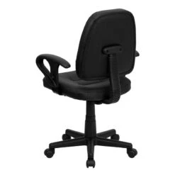 Mid-Back Black Leather Ergonomic Swivel Task Chair With Adjustable Arms - By Flash Furniture - Madison Seating -Executive Chairs Sales Mid Back Black Leather Ergonomic Swivel Task Chair with Adjustable Arms by Flash Furniture 3