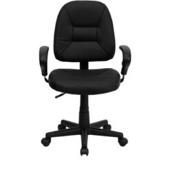 Mid-Back Black Leather Ergonomic Swivel Task Chair With Adjustable Arms - By Flash Furniture - Madison Seating -Executive Chairs Sales Mid Back Black Leather Ergonomic Swivel Task Chair with Adjustable Arms by Flash Furniture 5