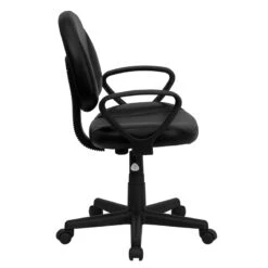 Mid-Back Black Leather Ergonomic Swivel Task Chair With Arms - By Flash Furniture - Madison Seating -Executive Chairs Sales Mid Back Black Leather Ergonomic Swivel Task Chair with Arms by Flash Furniture 2