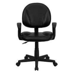 Mid-Back Black Leather Ergonomic Swivel Task Chair With Arms - By Flash Furniture - Madison Seating -Executive Chairs Sales Mid Back Black Leather Ergonomic Swivel Task Chair with Arms by Flash Furniture 6