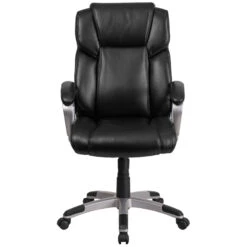 Mid-Back Black Leather Executive Swivel Chair With Padded Arms - By Flash Furniture - Madison Seating -Executive Chairs Sales Mid Back Black Leather Executive Swivel Chair with Padded Arms by Flash Furniture 5