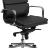 Mid-Back Black Leather Executive Swivel Chair With Synchro-Tilt Mechanism And Arms - By Flash Furniture - Madison Seating