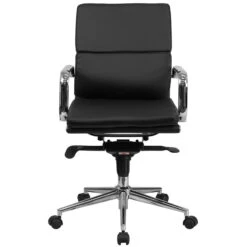Mid-Back Black Leather Executive Swivel Chair With Synchro-Tilt Mechanism And Arms - By Flash Furniture - Madison Seating 9 Mid-Back Black Leather Executive Swivel Chair With Synchro-Tilt Mechanism And Arms - By Flash Furniture - Madison Seating -Executive Chairs Sales Mid Back Black Leather Executive Swivel Chair with Synchro Tilt Mechanism and Arms by Flash Furniture 3