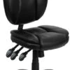 Mid-Back Black Leather Multifunction Ergonomic Swivel Task Chair - By Flash Furniture - Madison Seating