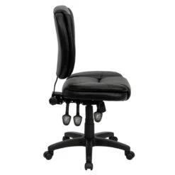 Mid-Back Black Leather Multifunction Ergonomic Swivel Task Chair - By Flash Furniture - Madison Seating 11 Mid-Back Black Leather Multifunction Ergonomic Swivel Task Chair - By Flash Furniture - Madison Seating -Executive Chairs Sales Mid Back Black Leather Multifunction Ergonomic Swivel Task Chair by Flash Furniture 2