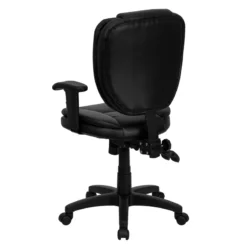 Mid-Back Black Leather Multifunction Ergonomic Swivel Task Chair With Adjustable Arms - By Flash Furniture - Madison Seating 12 Mid-Back Black Leather Multifunction Ergonomic Swivel Task Chair With Adjustable Arms - By Flash Furniture - Madison Seating -Executive Chairs Sales Mid Back Black Leather Multifunction Ergonomic Swivel Task Chair with Adjustable Arms by Flash Furniture 3