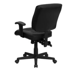 Mid-Back Black Leather Multifunction Swivel Task Chair With Adjustable Arms - By Flash Furniture - Madison Seating -Executive Chairs Sales Mid Back Black Leather Multifunction Swivel Task Chair with Adjustable Arms by Flash Furniture 3