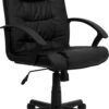 Mid-Back Black Leather Swivel Task Chair With Arms - By Flash Furniture - Madison Seating -Executive Chairs Sales Mid Back Black Leather Swivel Task Chair with Arms by Flash Furniture 10