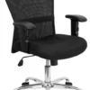 Mid-Back Black Mesh Contemporary Swivel Task Chair With Chrome Base And Adjustable Arms - By Flash Furniture - Madison Seating 2 Mid-Back Black Mesh Contemporary Swivel Task Chair With Chrome Base And Adjustable Arms - By Flash Furniture - Madison Seating -Executive Chairs Sales Mid Back Black Mesh Contemporary Swivel Task Chair with Chrome Base and Adjustable Arms by Flash Furniture