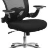 Mid-Back Black Mesh Executive Swivel Chair With Height Adjustable Flip-Up Arms - By Flash Furniture - Madison Seating
