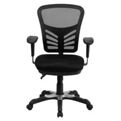 Mid-Back Black Mesh Multifunction Executive Swivel Chair With Adjustable Arms - By Flash Furniture - Madison Seating -Executive Chairs Sales Mid Back Black Mesh Multifunction Executive Swivel Chair with Adjustable Arms by Flash Furniture 9