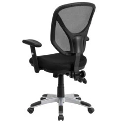 Mid-Back Black Mesh Multifunction Swivel Task Chair With Adjustable Arms - By Flash Furniture - Madison Seating -Executive Chairs Sales Mid Back Black Mesh Multifunction Swivel Task Chair with Adjustable Arms by Flash Furniture 2