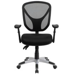 Mid-Back Black Mesh Multifunction Swivel Task Chair With Adjustable Arms - By Flash Furniture - Madison Seating -Executive Chairs Sales Mid Back Black Mesh Multifunction Swivel Task Chair with Adjustable Arms by Flash Furniture 3