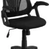 Mid-Back Black Mesh Swivel Task Chair With Arms - By Flash Furniture - Madison Seating -Executive Chairs Sales Mid Back Black Mesh Swivel Task Chair with Arms by Flash Furniture 10