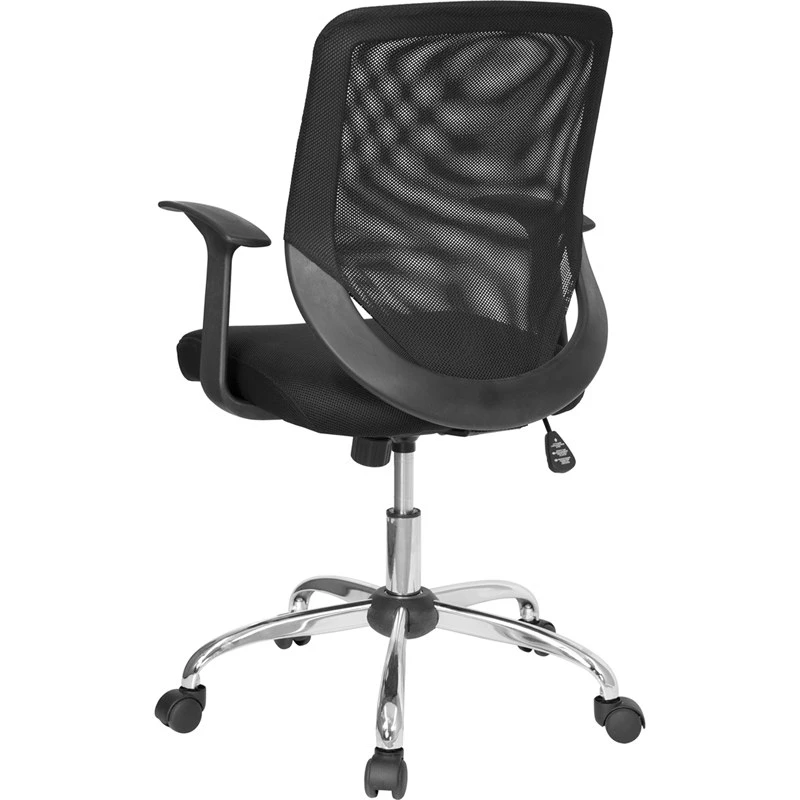 Mid-Back Black Mesh Swivel Task Chair With Arms - By Flash Furniture - Madison Seating 6 Mid-Back Black Mesh Swivel Task Chair With Arms - By Flash Furniture - Madison Seating - Image 4