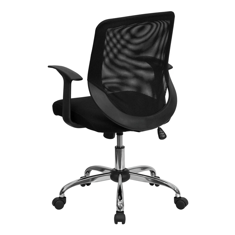Mid-Back Black Mesh Swivel Task Chair With Arms - By Flash Furniture - Madison Seating 7 Mid-Back Black Mesh Swivel Task Chair With Arms - By Flash Furniture - Madison Seating - Image 5
