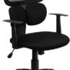 Mid-Back Black Mesh Swivel Task Chair With Flexible Dual Lumbar Support And Arms - By Flash Furniture - Madison Seating -Executive Chairs Sales Mid Back Black Mesh Swivel Task Chair with Flexible Dual Lumbar Support and Arms by Flash Furniture
