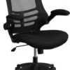 Mid-Back Black Mesh Swivel Task Chair With Flip-Up Arms - By Flash Furniture - Madison Seating 1 Mid-Back Black Mesh Swivel Task Chair With Flip-Up Arms - By Flash Furniture - Madison Seating -Executive Chairs Sales Mid Back Black Mesh Swivel Task Chair with Flip Up Arms by Flash Furniture