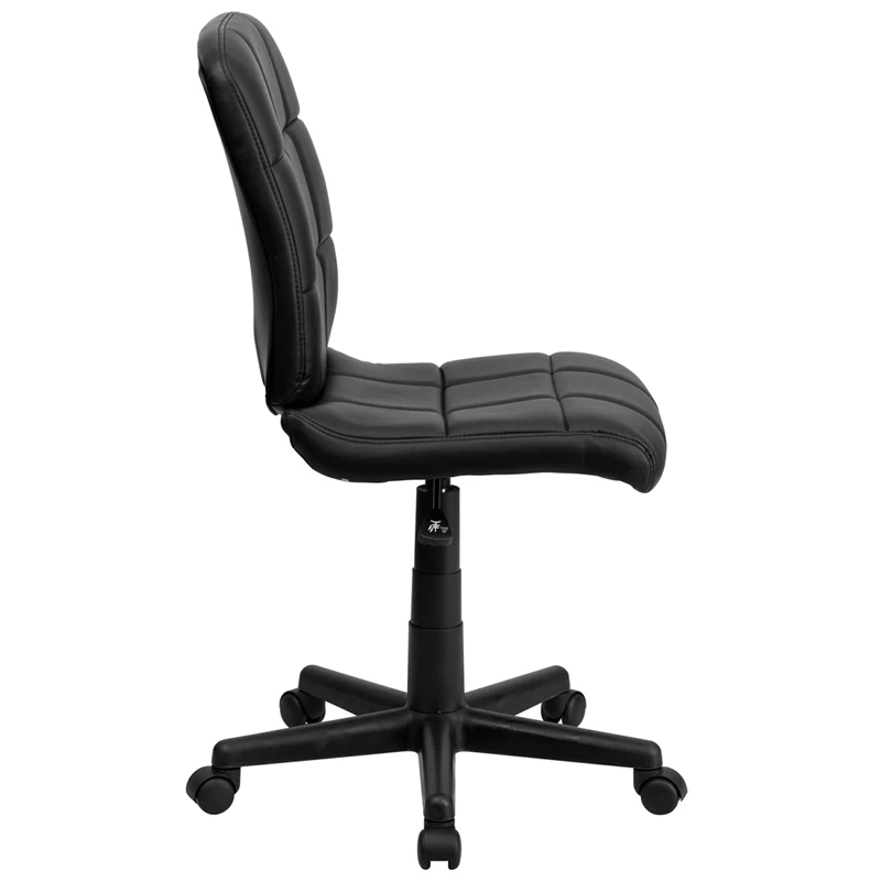 Mid-Back Black Quilted Vinyl Swivel Task Chair - By Flash Furniture - Madison Seating 4 Mid-Back Black Quilted Vinyl Swivel Task Chair - By Flash Furniture - Madison Seating - Image 2