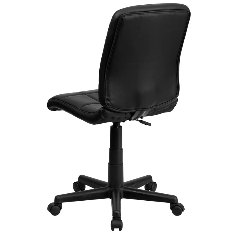 Mid-Back Black Quilted Vinyl Swivel Task Chair - By Flash Furniture - Madison Seating 5 Mid-Back Black Quilted Vinyl Swivel Task Chair - By Flash Furniture - Madison Seating - Image 3