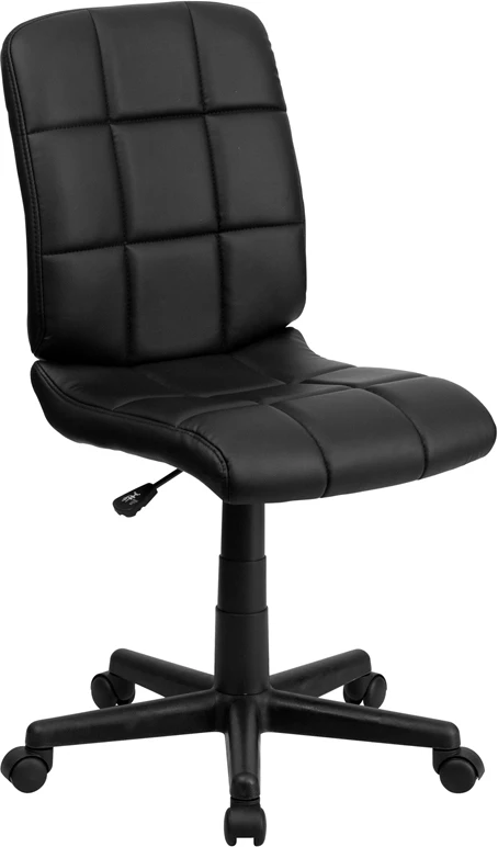 Mid-Back Black Quilted Vinyl Swivel Task Chair - By Flash Furniture - Madison Seating 3 Mid-Back Black Quilted Vinyl Swivel Task Chair - By Flash Furniture - Madison Seating