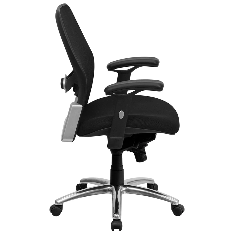 Mid-Back Black Super Mesh Executive Swivel Chair With Knee Tilt Control And Adjustable Arms - By Flash Furniture - Madison Seating 4 Mid-Back Black Super Mesh Executive Swivel Chair With Knee Tilt Control And Adjustable Arms - By Flash Furniture - Madison Seating - Image 2