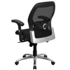 Mid-Back Black Super Mesh Executive Swivel Chair With Knee Tilt Control And Adjustable Arms - By Flash Furniture - Madison Seating 9 Mid-Back Black Super Mesh Executive Swivel Chair With Knee Tilt Control And Adjustable Arms - By Flash Furniture - Madison Seating -Executive Chairs Sales Mid Back Black Super Mesh Executive Swivel Chair with Knee Tilt Control and Adjustable Arms by Flash Furniture 2