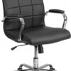 Mid-Back Black Vinyl Executive Swivel Chair With Chrome Base And Arms - By Flash Furniture - Madison Seating 2 Mid-Back Black Vinyl Executive Swivel Chair With Chrome Base And Arms - By Flash Furniture - Madison Seating -Executive Chairs Sales Mid Back Black Vinyl Executive Swivel Chair with Chrome Base and Arms by Flash Furniture