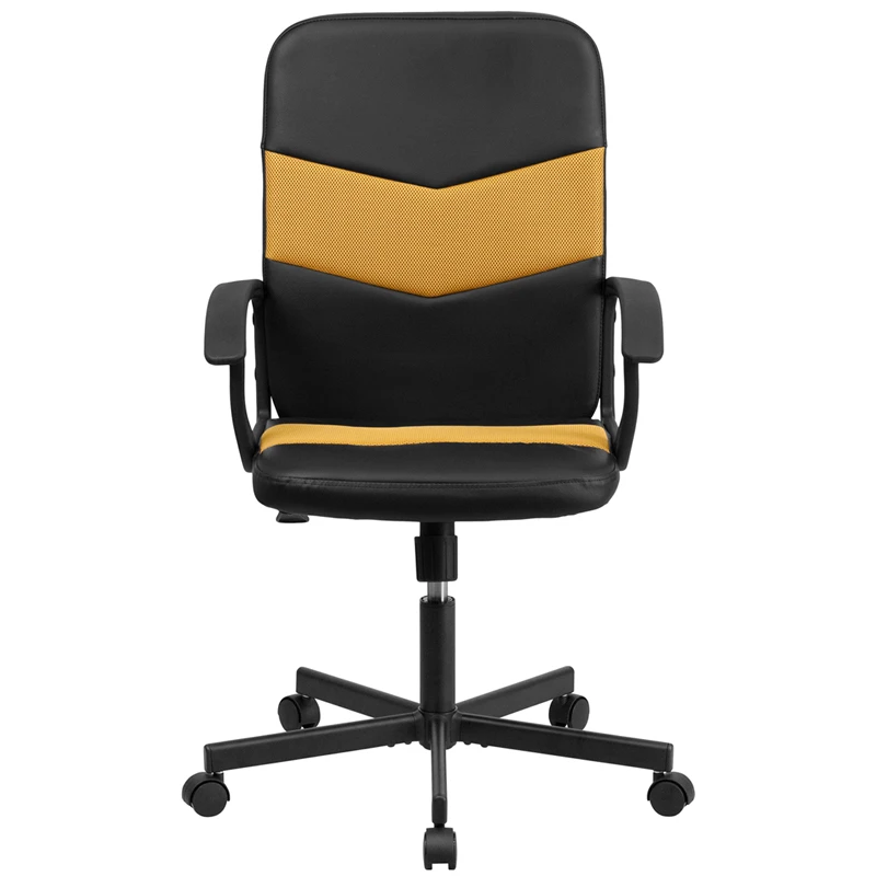 Mid-Back Black Vinyl And Orange Mesh Racing Executive Swivel Chair With Arms - By Flash Furniture - Madison Seating 6 Mid-Back Black Vinyl And Orange Mesh Racing Executive Swivel Chair With Arms - By Flash Furniture - Madison Seating - Image 4