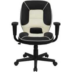 Mid-Back Black And Cream Vinyl Steno Executive Swivel Chair With Adjustable Arms - By Flash Furniture - Madison Seating 12 Mid-Back Black And Cream Vinyl Steno Executive Swivel Chair With Adjustable Arms - By Flash Furniture - Madison Seating -Executive Chairs Sales Mid Back Black and Cream Vinyl Steno Executive Swivel Chair with Adjustable Arms by Flash Furniture 3