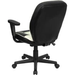 Mid-Back Black And Cream Vinyl Steno Executive Swivel Chair With Adjustable Arms - By Flash Furniture - Madison Seating 14 Mid-Back Black And Cream Vinyl Steno Executive Swivel Chair With Adjustable Arms - By Flash Furniture - Madison Seating -Executive Chairs Sales Mid Back Black and Cream Vinyl Steno Executive Swivel Chair with Adjustable Arms by Flash Furniture 5