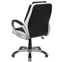 Mid-Back Black And White Leather Executive Swivel Chair With Arms - By Flash Furniture - Madison Seating 13 Mid-Back Black And White Leather Executive Swivel Chair With Arms - By Flash Furniture - Madison Seating -Executive Chairs Sales Mid Back Black and White Leather Executive Swivel Chair with Arms by Flash Furniture 4