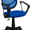 Mid-Back Blue Mesh Swivel Task Chair With Arms - By Flash Furniture - Madison Seating -Executive Chairs Sales Mid Back Blue Mesh Swivel Task Chair with Arms by Flash Furniture 1