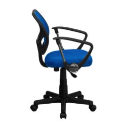 Mid-Back Blue Mesh Swivel Task Chair With Arms - By Flash Furniture - Madison Seating -Executive Chairs Sales Mid Back Blue Mesh Swivel Task Chair with Arms by Flash Furniture 2