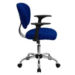 Mid-Back Blue Mesh Swivel Task Chair With Chrome Base And Arms - By Flash Furniture - Madison Seating 7 Mid-Back Blue Mesh Swivel Task Chair With Chrome Base And Arms - By Flash Furniture - Madison Seating -Executive Chairs Sales Mid Back Blue Mesh Swivel Task Chair with Chrome Base and Arms by Flash Furniture 1