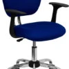 Mid-Back Blue Mesh Swivel Task Chair With Chrome Base And Arms - By Flash Furniture - Madison Seating 1 Mid-Back Blue Mesh Swivel Task Chair With Chrome Base And Arms - By Flash Furniture - Madison Seating -Executive Chairs Sales Mid Back Blue Mesh Swivel Task Chair with Chrome Base and Arms by Flash Furniture