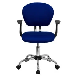 Mid-Back Blue Mesh Swivel Task Chair With Chrome Base And Arms - By Flash Furniture - Madison Seating 9 Mid-Back Blue Mesh Swivel Task Chair With Chrome Base And Arms - By Flash Furniture - Madison Seating -Executive Chairs Sales Mid Back Blue Mesh Swivel Task Chair with Chrome Base and Arms by Flash Furniture 3