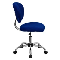 Mid-Back Blue Mesh Swivel Task Chair With Chrome Base - By Flash Furniture - Madison Seating -Executive Chairs Sales Mid Back Blue Mesh Swivel Task Chair with Chrome Base by Flash Furniture 1
