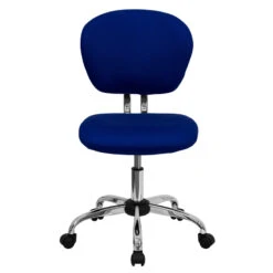 Mid-Back Blue Mesh Swivel Task Chair With Chrome Base - By Flash Furniture - Madison Seating -Executive Chairs Sales Mid Back Blue Mesh Swivel Task Chair with Chrome Base by Flash Furniture 3