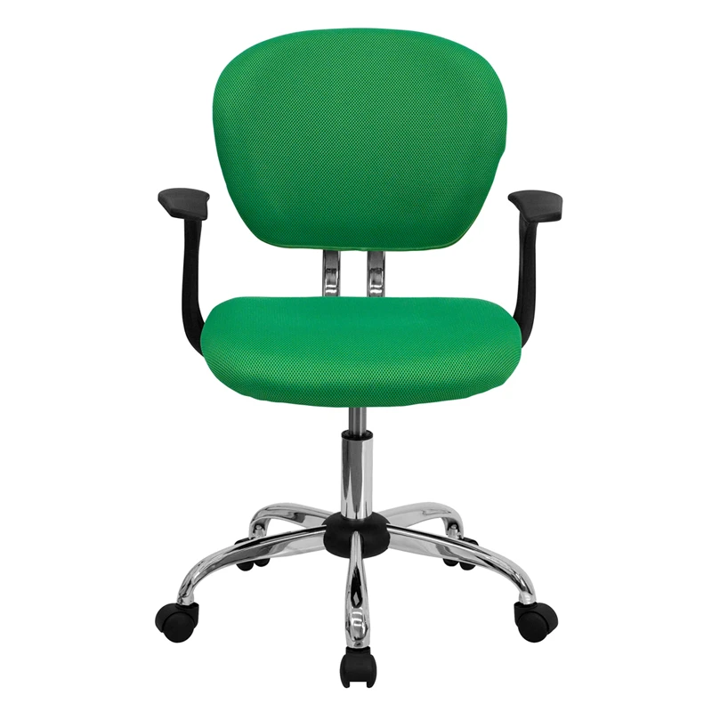 Mid-Back Bright Green Mesh Swivel Task Chair With Chrome Base And Arms - By Flash Furniture - Madison Seating 6 Mid-Back Bright Green Mesh Swivel Task Chair With Chrome Base And Arms - By Flash Furniture - Madison Seating - Image 4