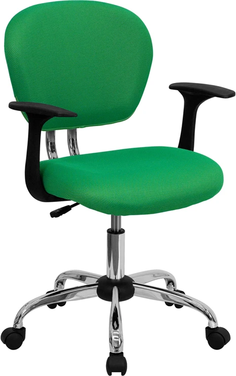 Mid-Back Bright Green Mesh Swivel Task Chair With Chrome Base And Arms - By Flash Furniture - Madison Seating 3 Mid-Back Bright Green Mesh Swivel Task Chair With Chrome Base And Arms - By Flash Furniture - Madison Seating