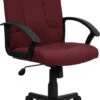 Mid-Back Burgundy Fabric Executive Swivel Chair With Nylon Arms - By Flash Furniture - Madison Seating 1 Mid-Back Burgundy Fabric Executive Swivel Chair With Nylon Arms - By Flash Furniture - Madison Seating -Executive Chairs Sales Mid Back Burgundy Fabric Executive Swivel Chair with Nylon Arms by Flash Furniture